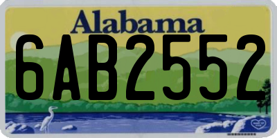 AL license plate 6AB2552