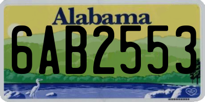 AL license plate 6AB2553