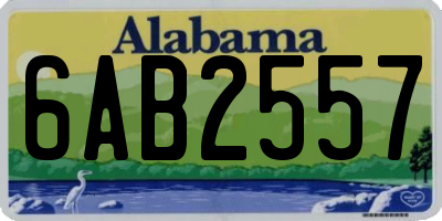 AL license plate 6AB2557