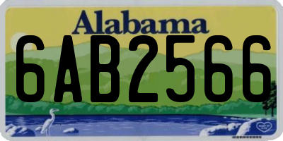 AL license plate 6AB2566