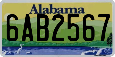AL license plate 6AB2567