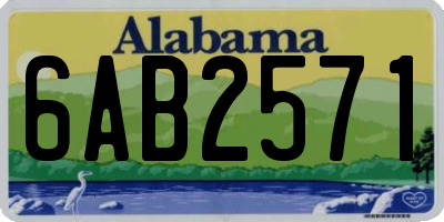 AL license plate 6AB2571