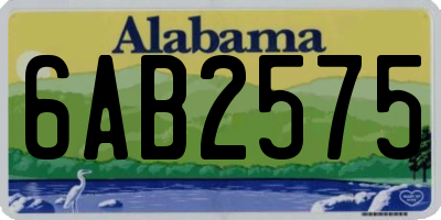 AL license plate 6AB2575