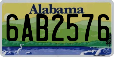 AL license plate 6AB2576
