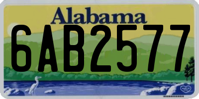 AL license plate 6AB2577