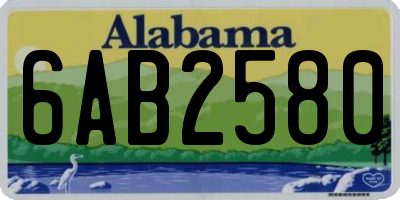 AL license plate 6AB2580