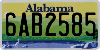 AL license plate 6AB2585