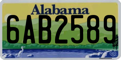 AL license plate 6AB2589