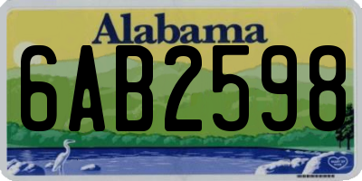 AL license plate 6AB2598