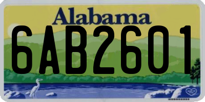 AL license plate 6AB2601