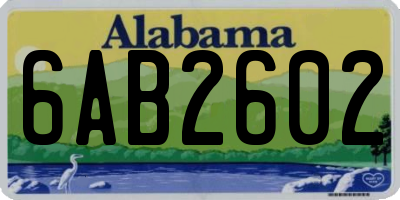 AL license plate 6AB2602