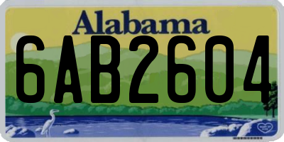 AL license plate 6AB2604