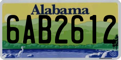 AL license plate 6AB2612