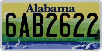 AL license plate 6AB2622