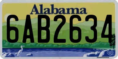 AL license plate 6AB2634