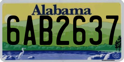AL license plate 6AB2637