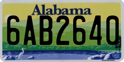 AL license plate 6AB2640