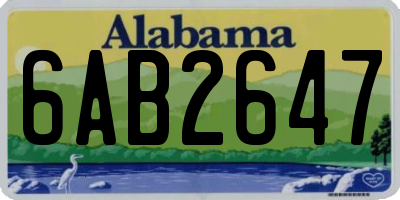 AL license plate 6AB2647
