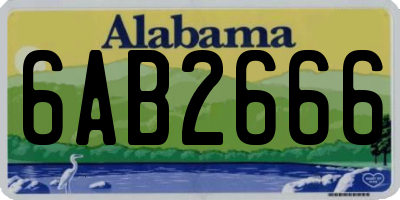 AL license plate 6AB2666