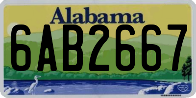 AL license plate 6AB2667