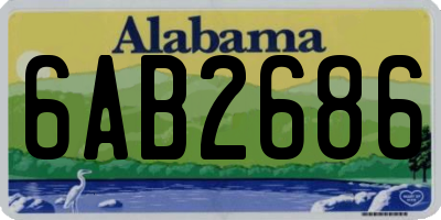 AL license plate 6AB2686