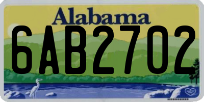 AL license plate 6AB2702