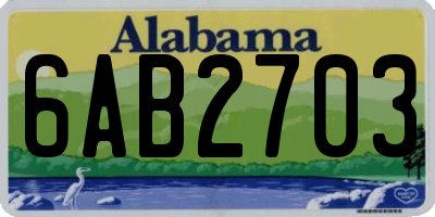 AL license plate 6AB2703