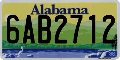 AL license plate 6AB2712