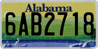 AL license plate 6AB2718