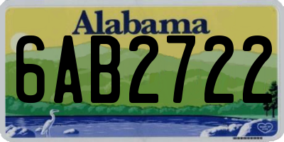 AL license plate 6AB2722