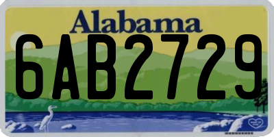 AL license plate 6AB2729