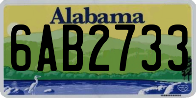 AL license plate 6AB2733