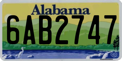 AL license plate 6AB2747