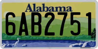 AL license plate 6AB2751