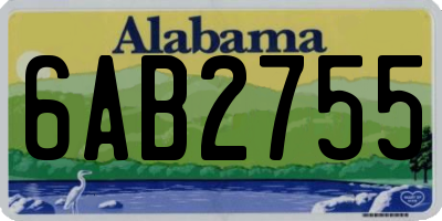 AL license plate 6AB2755