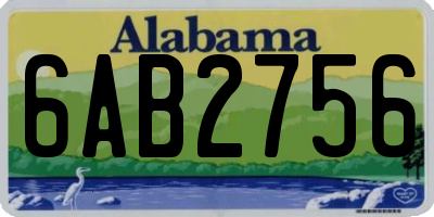 AL license plate 6AB2756