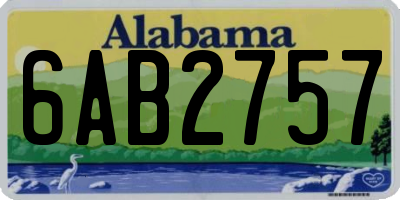 AL license plate 6AB2757