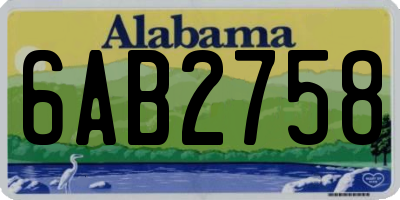 AL license plate 6AB2758