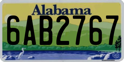 AL license plate 6AB2767