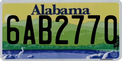 AL license plate 6AB2770