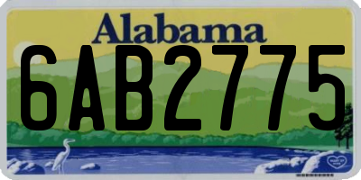 AL license plate 6AB2775