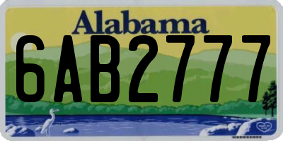 AL license plate 6AB2777
