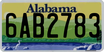 AL license plate 6AB2783