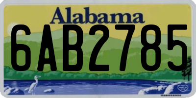 AL license plate 6AB2785