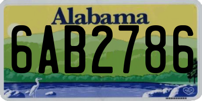 AL license plate 6AB2786