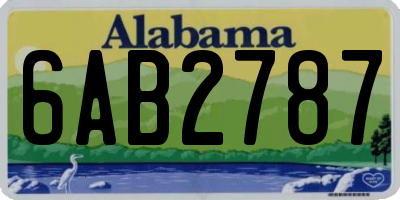 AL license plate 6AB2787