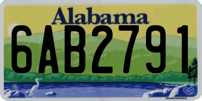 AL license plate 6AB2791