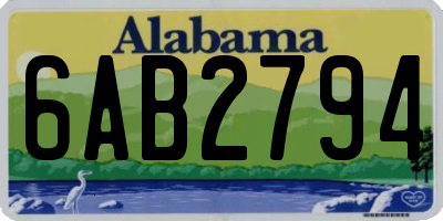 AL license plate 6AB2794