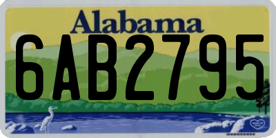 AL license plate 6AB2795