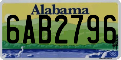 AL license plate 6AB2796